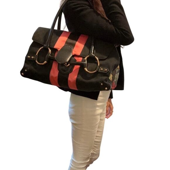 Gucci large horsebit pink and black tote - Picture 2 of 16